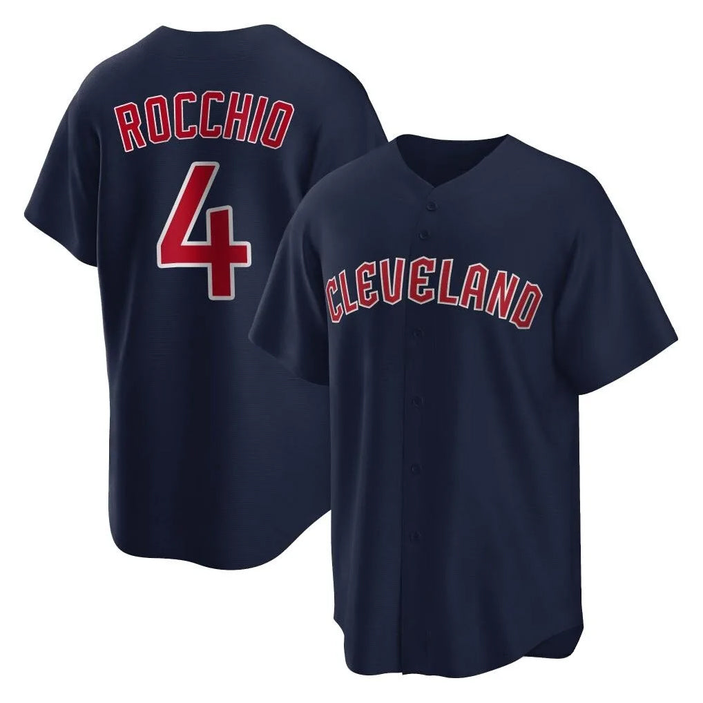 C.Guardians #4 Brayan Rocchio Player Navy Game Home Fdoa Stitched Jerseys