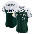 C.Rockies #15 Hunter Goodman Player Green City Connect Limited Elite Home Fdoa Stitched Jerseys