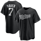 M.Twins #7 Joe Mauer Player Black Home Game Fdoa Stitched Jerseys