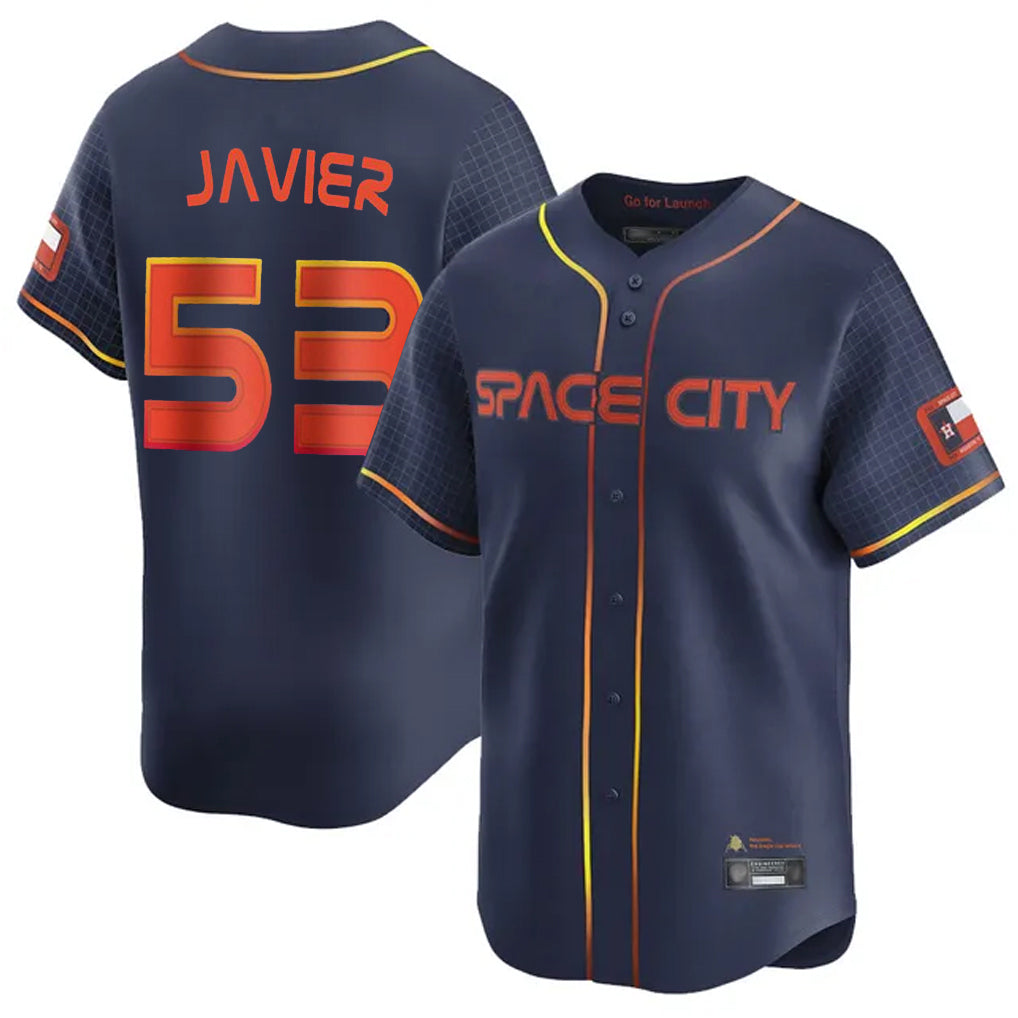 H.Astros #53 Cristian Javier Player Navy City Connect Home Limited Fdoa Stitched Jerseys