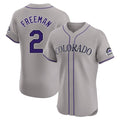 C.Rockies #2 Tyler Freeman Player Gray Limited Elite Home Fdoa Stitched Jerseys