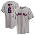 C.Guardians #6 David Fry Player Gray Game Home Fdoa Stitched Jerseys