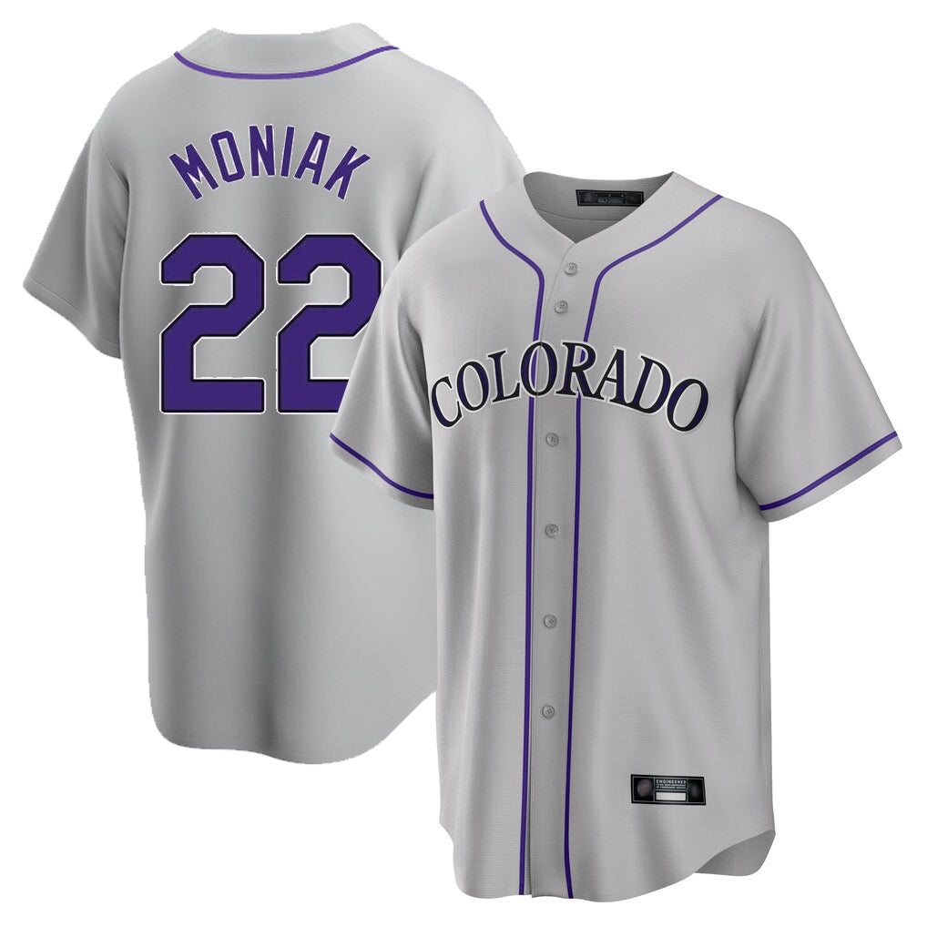 C.Rockies #22 Mickey Moniak Player Gray Game Home Fdoa Stitched Jerseys