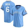 KC.Royals #6 Jonathan India Player Light Blue Limited Throwback Cooperstown Collection T-shirt Fdoa Stitched Jerseys