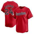 C.Guardians #24 Triston McKenzie Player Red Limited Home Fdoa Stitched Jerseys