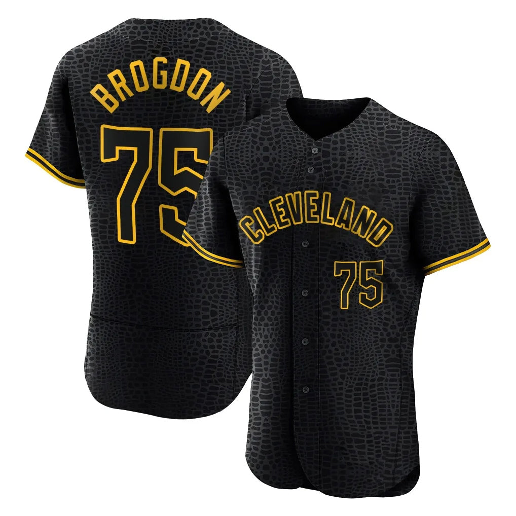 C.Guardians #75 Connor Brogdon Player Black Snake Skin City Limited Elite Home Fdoa Stitched Jerseys