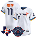 H.Astros #11 Cam Smith Player White City Connect Texas Patch Vapor Premier Limited Home Fdoa Stitched Jerseys