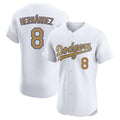 LA.Dodgers #8 Enrique Hern¨¢ndez Player Gold Limited Elite Home Fdoa Stitched Jerseys