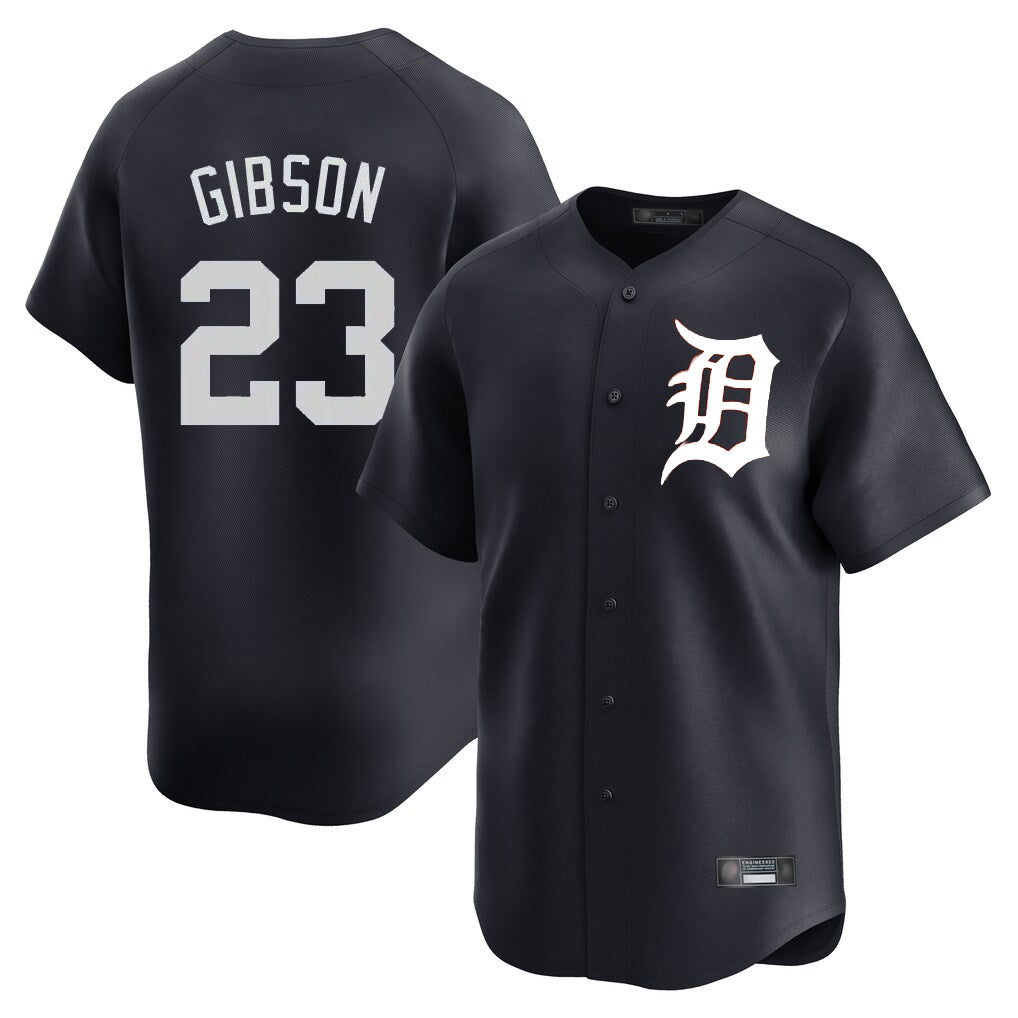 D.Tigers #23 Kirk Gibson Player Navy Home Limited Game Fdoa Stitched Jerseys