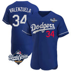 LA.Dodgers #34 Fernando Valenzuela Player Royal World Series Limited Elite Home Fdoa Stitched Jerseys