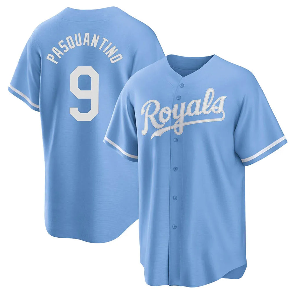 KC.Royals #9 Vinnie Pasquantino Player Light Blue Home Game Fdoa Stitched Jerseys