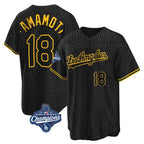 LA.Dodgers #18 Yoshinobu Yamamoto Player Black Gold World Series Meet Limited Home Fdoa Stitched Jerseys