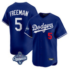 LA.Dodgers #5 Freddie Freeman Player Royal World Series Meet Limited Home Fdoa Stitched Jerseys