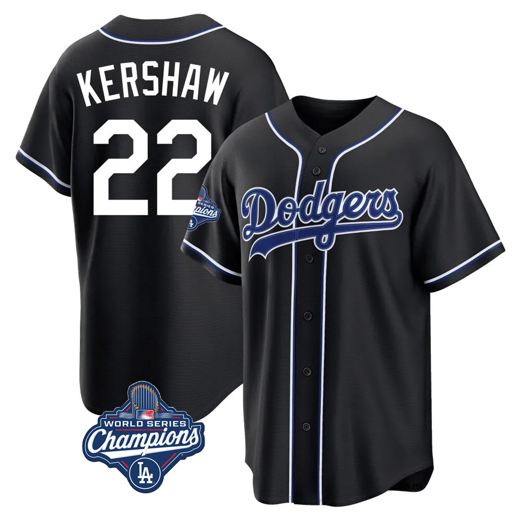 LA.Dodgers #22 Clayton Kershaw Player Black World Series Meet Carbon Limited Home Fdoa Stitched Jerseys