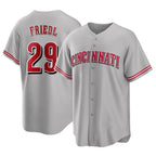 C.Reds #29 TJ Friedl Player Gray Home Game Fdoa Stitched Jerseys