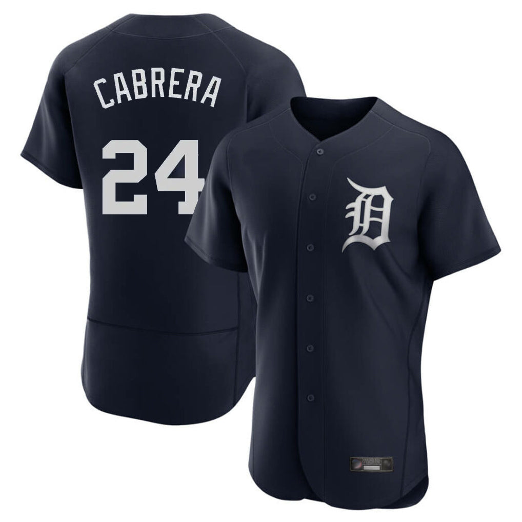 D.Tigers #24 Miguel Cabrera Player Navy Limited Elite Home Fdoa Stitched Jerseys