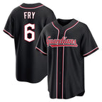 C.Guardians #6 David Fry Player Black Fashion Out Home Game Fdoa Stitched Jerseys