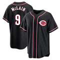 C.Reds #9 Matt McLain Player Black Fashion Out Home Game Fdoa Stitched Jerseys