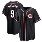 C.Reds #9 Matt McLain Player Black Fashion Out Home Game Fdoa Stitched Jerseys