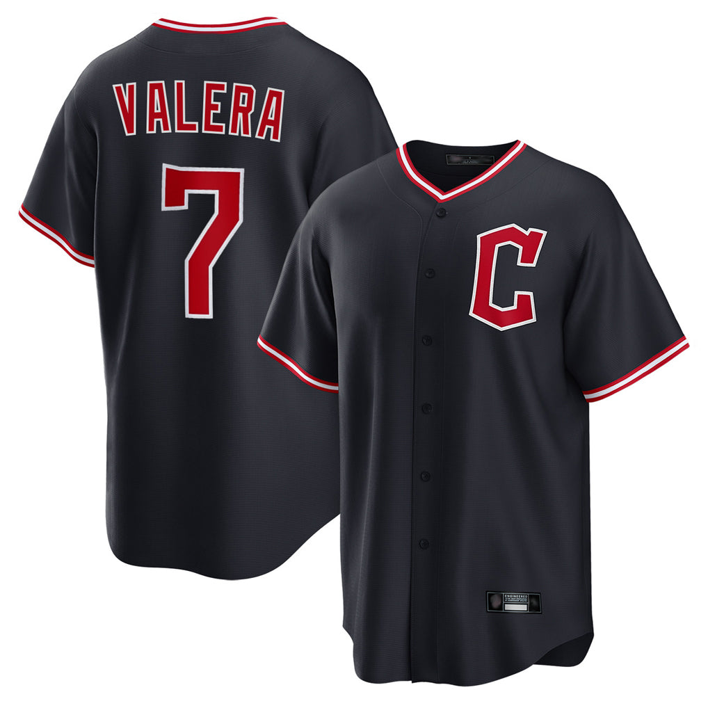 C.Guardians #7 George Valera Player Navy Home Game Fdoa Stitched Jerseys