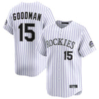 C.Rockies #15 Hunter Goodman Player White Limited Home Fdoa Stitched Jerseys