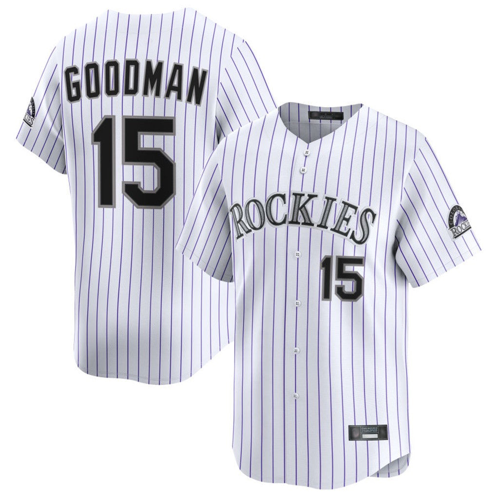 C.Rockies #15 Hunter Goodman Player White Limited Home Fdoa Stitched Jerseys