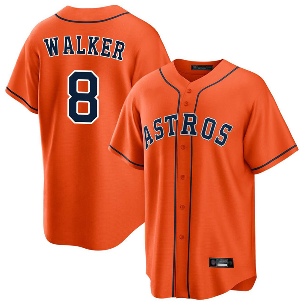 H.Astros #8 Christian Walker Player Orange Home Game Fdoa Stitched Jerseys