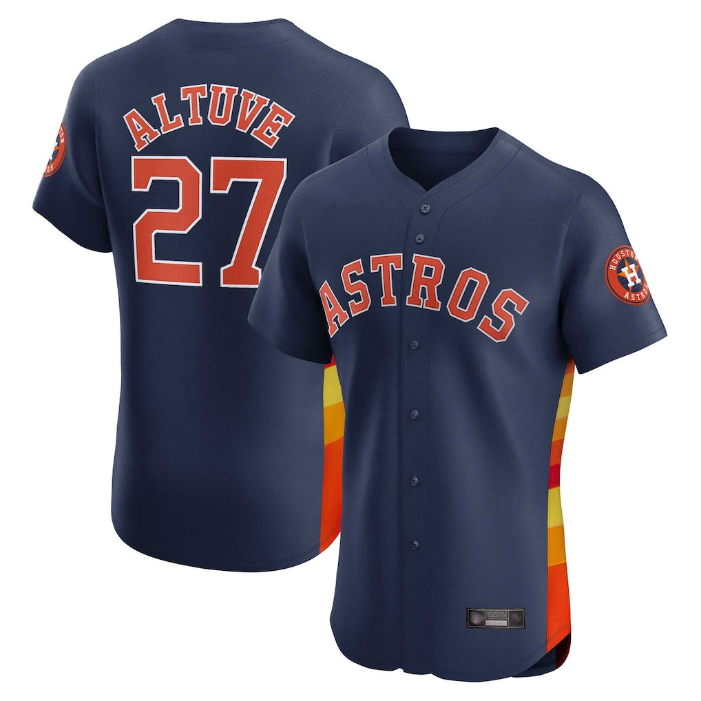 H.Astros #27 Jose Altuve Player Navy Limited Elite Home Fdoa Stitched Jerseys