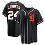 D.Tigers #24 Miguel Cabrera Player Black Fashion Out Home Game Fdoa Stitched Jerseys