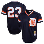 D.Tigers #23 Kirk Gibson Player Navy Mitchell & Ness 1984 Mesh Batting Practice  T-shirt Fdoa Stitched Jerseys