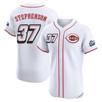 C.Reds #37 Tyler Stephenson Player White Speedway Classic Limited Elite Home Fdoa Stitched Jerseys