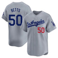 LA.Dodgers #50 Mookie Betts Player Gray Limited Home Fdoa Stitched Jerseys