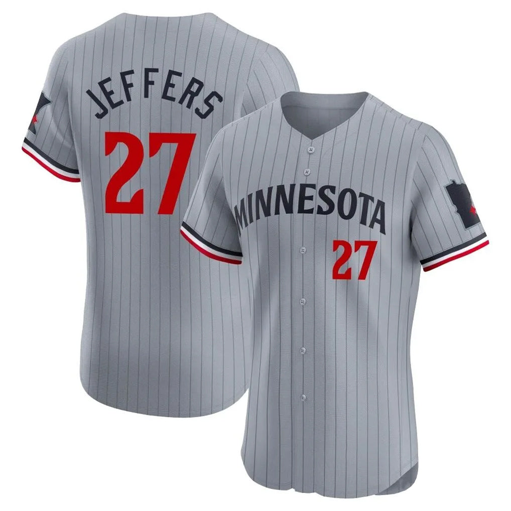 M.Twins #27 Ryan Jeffers Player Gray Home Limited Elite Fdoa Stitched Jerseys