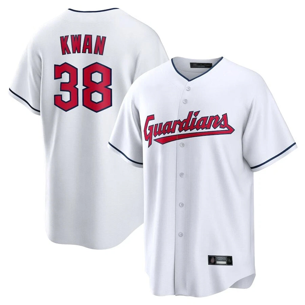 C.Guardians #38 Steven Kwan Player White Home Game Fdoa Stitched Jerseys
