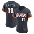 S.Diego Padres #11 Yu Darvish Player Obsidian 2026 City Connect Home Elite T-shirt Fdoa Stitched Jerseys
