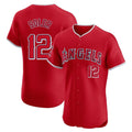 LA.Angels #12 Jorge Soler Player Red Home Limited Elite Fdoa Stitched Jerseys