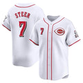 C.Reds #7 Spencer Steer Player White Home Limited Fdoa Stitched Jerseys