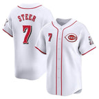 C.Reds #7 Spencer Steer Player White Home Limited Fdoa Stitched Jerseys