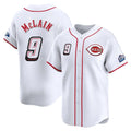 C.Reds #9 Matt McLain Player White Speedway Classic Home Limited Fdoa Stitched Jerseys