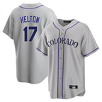 C.Rockies #17 Todd Helton Player Gray Game Home Fdoa Stitched Jerseys