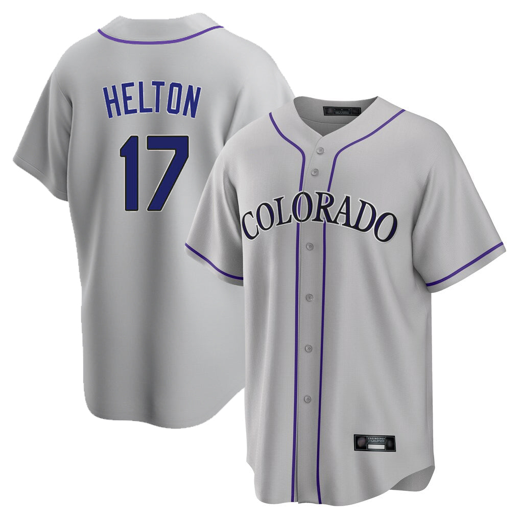 C.Rockies #17 Todd Helton Player Gray Game Home Fdoa Stitched Jerseys