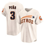 H.Astros #3 Jeremy Pe?a Player Cream Throwback Cooperstown Collection Limited Fdoa Stitched Jerseys