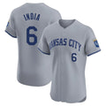 KC.Royals #6 Jonathan India Player Gray Limited Elite Home Fdoa Stitched Jerseys