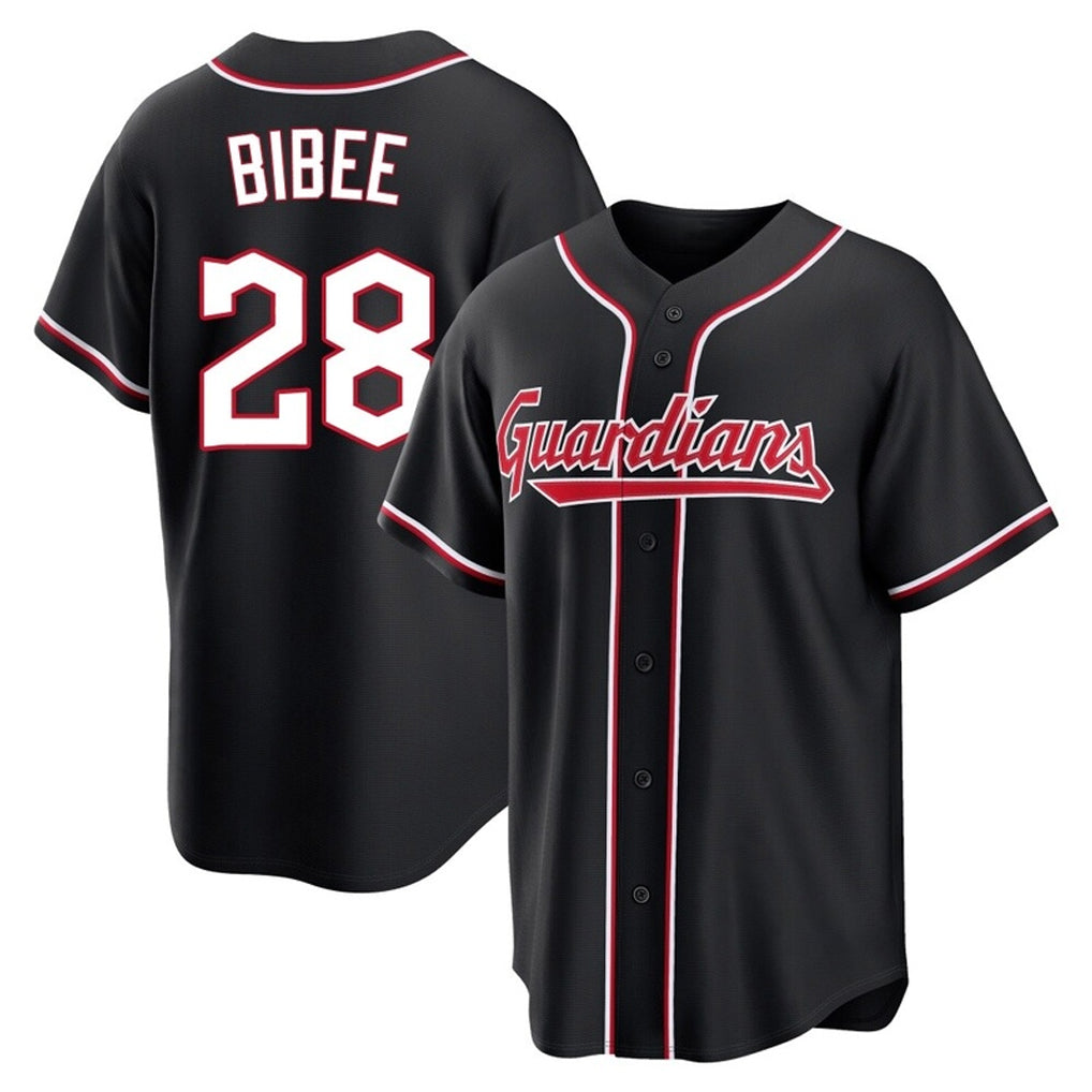 C.Guardians #28 Tanner Bibee Player Black Fashion Out Home Game Fdoa Stitched Jerseys
