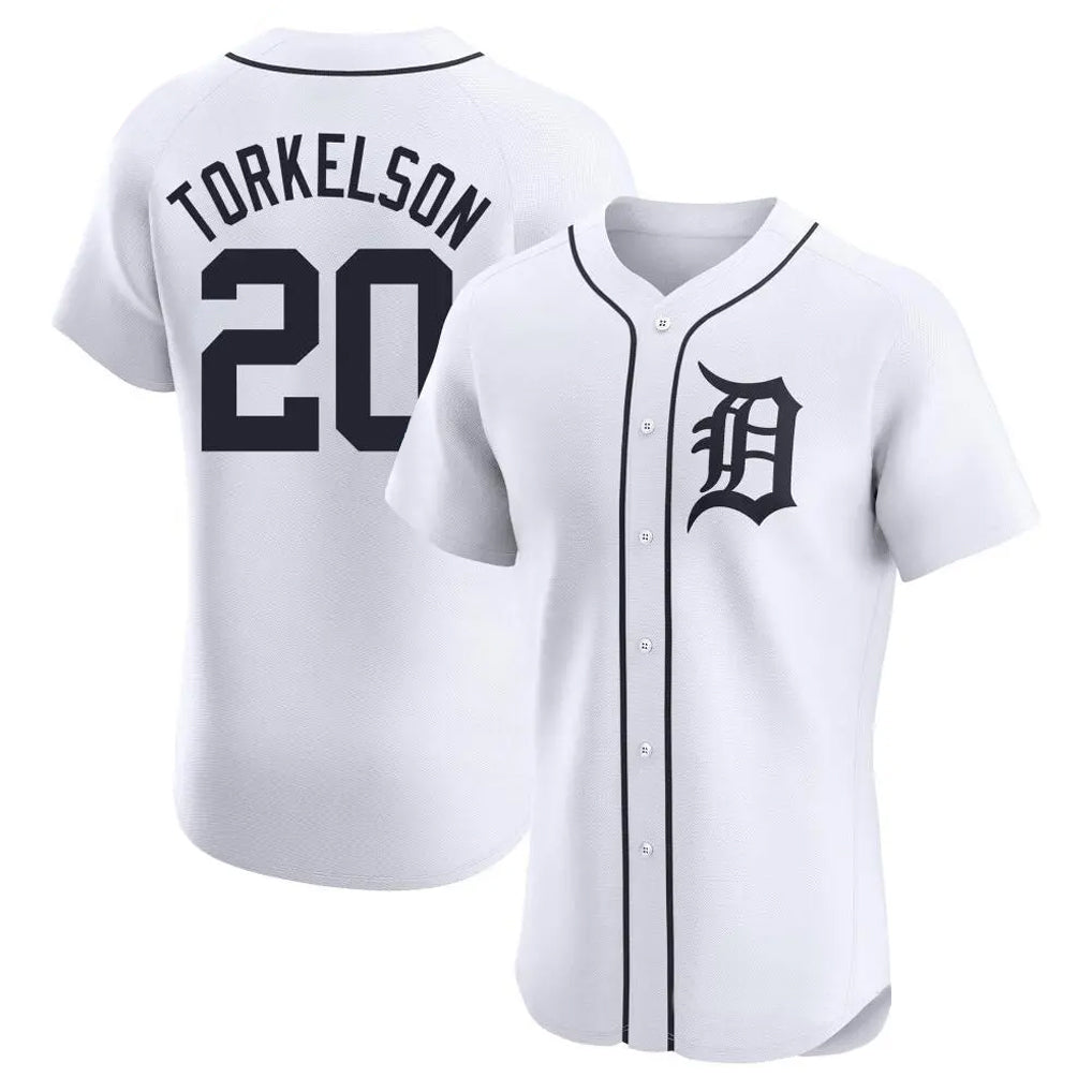 D.Tigers #20 Spencer Torkelson Player White Limited Elite Home Fdoa Stitched Jerseys