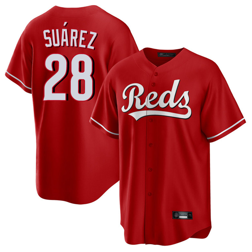 C.Reds #28 Eugenio Su¨¢rez Player Red Home Game Fdoa Stitched Jerseys