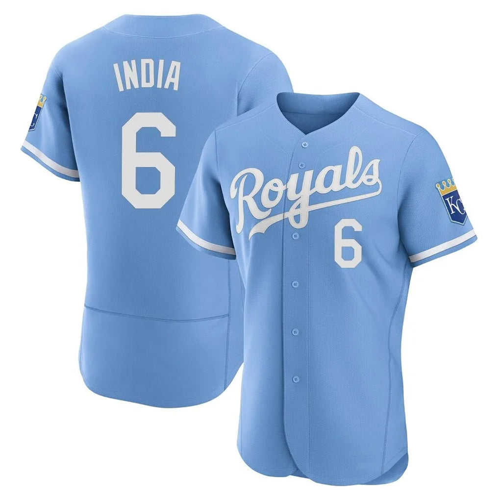 KC.Royals #6 Jonathan India Player Light Blue Alt Limited Elite Home Fdoa Stitched Jerseys