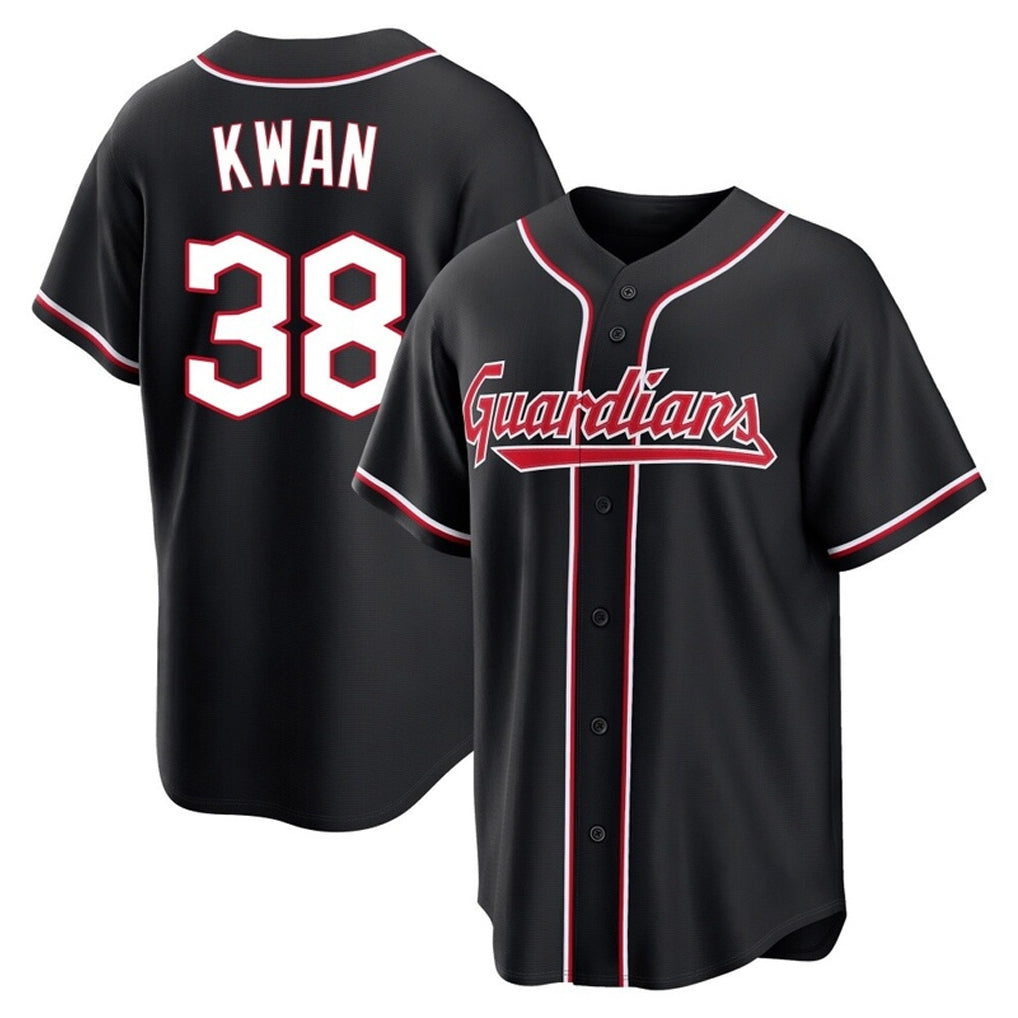 C.Guardians #38 Steven Kwan Player Black Fashion Out Home Game Fdoa Stitched Jerseys