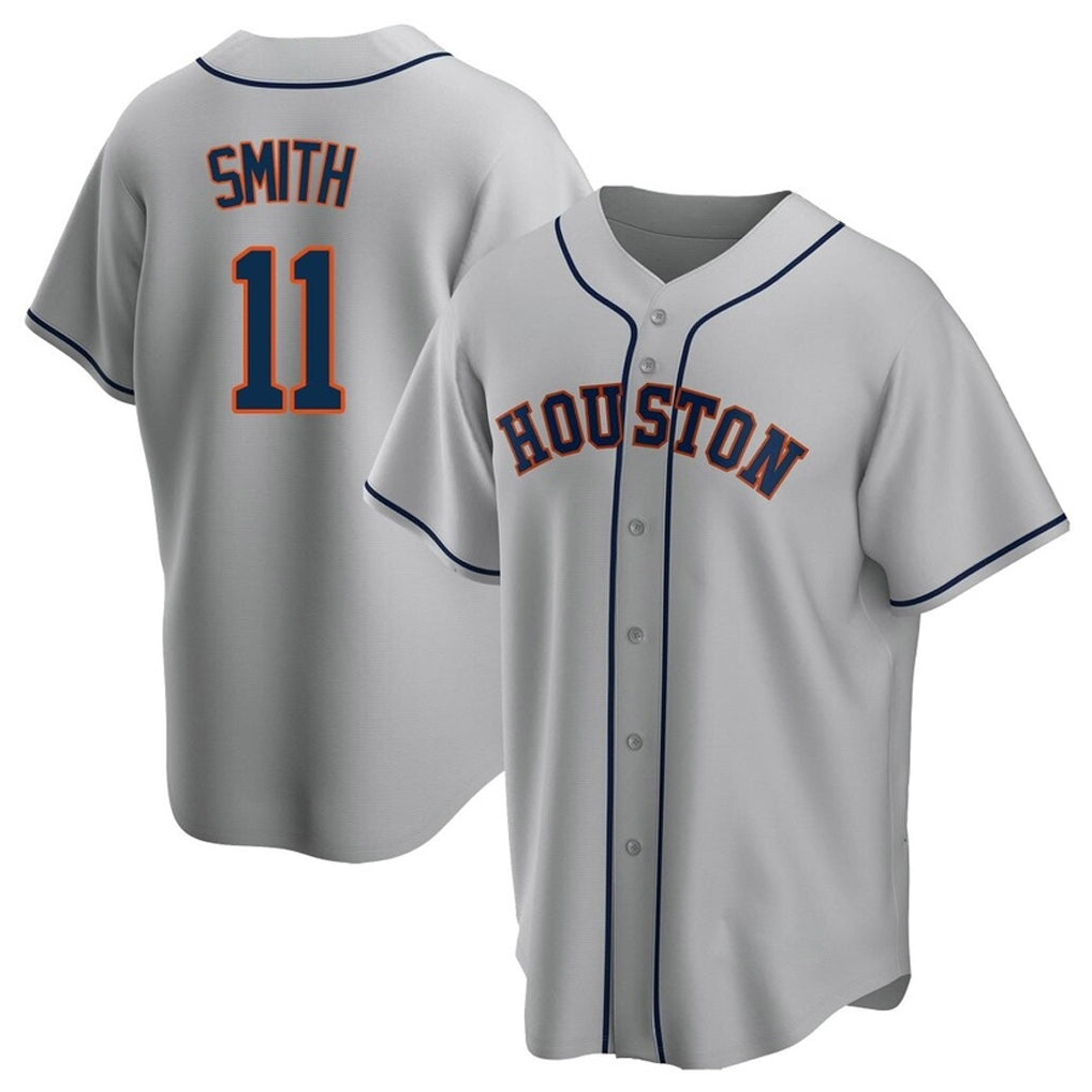H.Astros #11 Cam Smith Player Gray Home Game Fdoa Stitched Jerseys