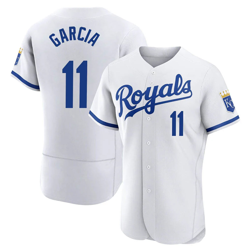 KC.Royals #11 Maikel Garcia Player White Limited Elite Home Game Fdoa Stitched Jerseys